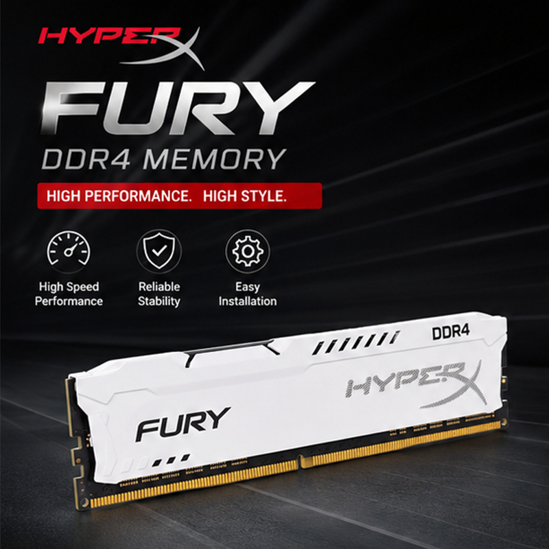 Memória DDR4 Kingston HyperX Fury DDR4 RAM 4 Gb 8 16 2133/2400/2666/3200 Mhz De 