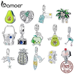 Bamoer Verão Série Prata 925 Charmosas Para Pulseira E Colar Acessórios De Joias DIY