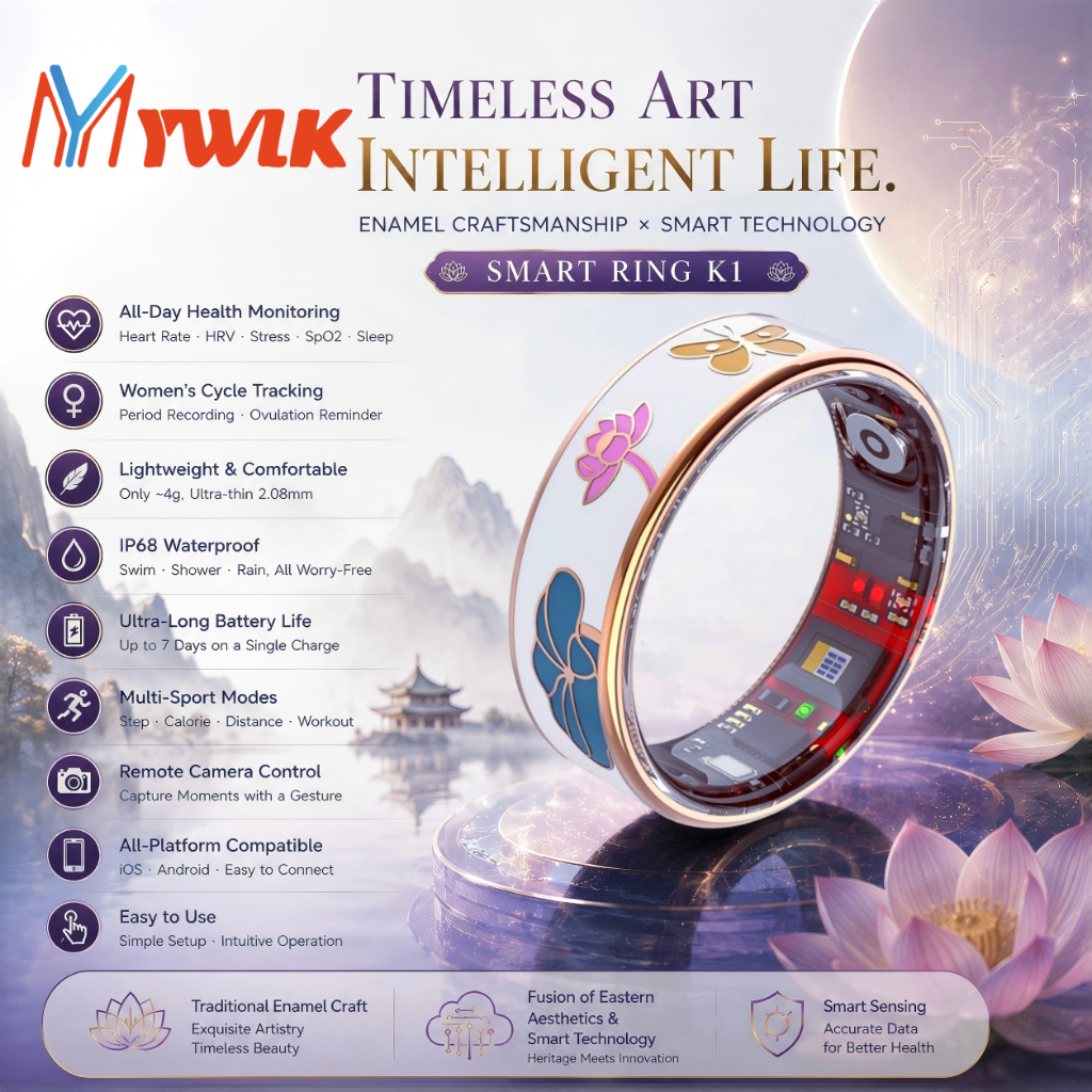 Anel Inteligente Fashion MYWLK K1 Para Mulheres iOS , Temperatura De Trilha , Esportes , Sono E Saúde Fitness , Função D