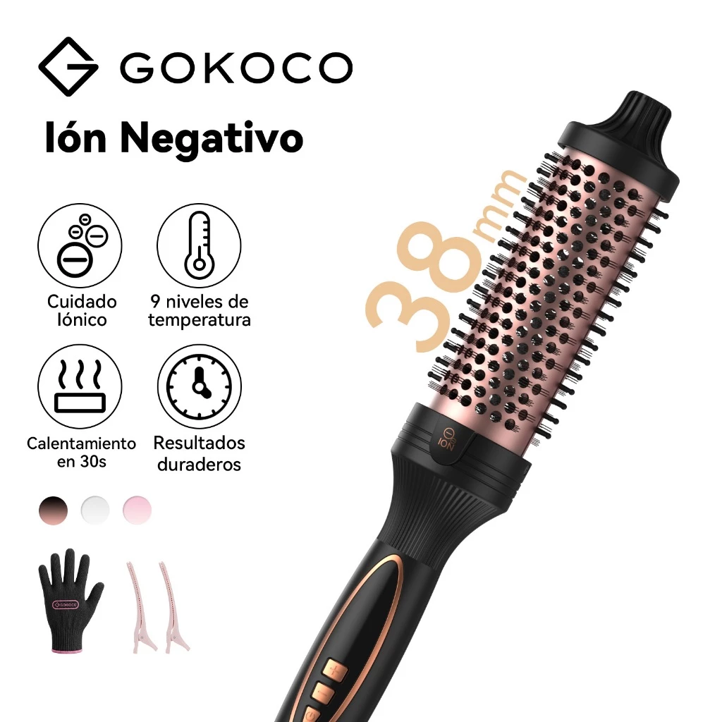 GOKOCO Modelador De Cabelo Portátil Íons Negativos 9 Configurações De Temperatura Aquecimento Rápido 30s Para Cabelos Ca — imagem 1