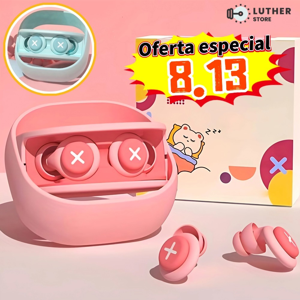 Imagem Tampões Auriculares De Silicone Isolamento Acústico Redução De Ruído Com Esponja Macia Protetor Auricular