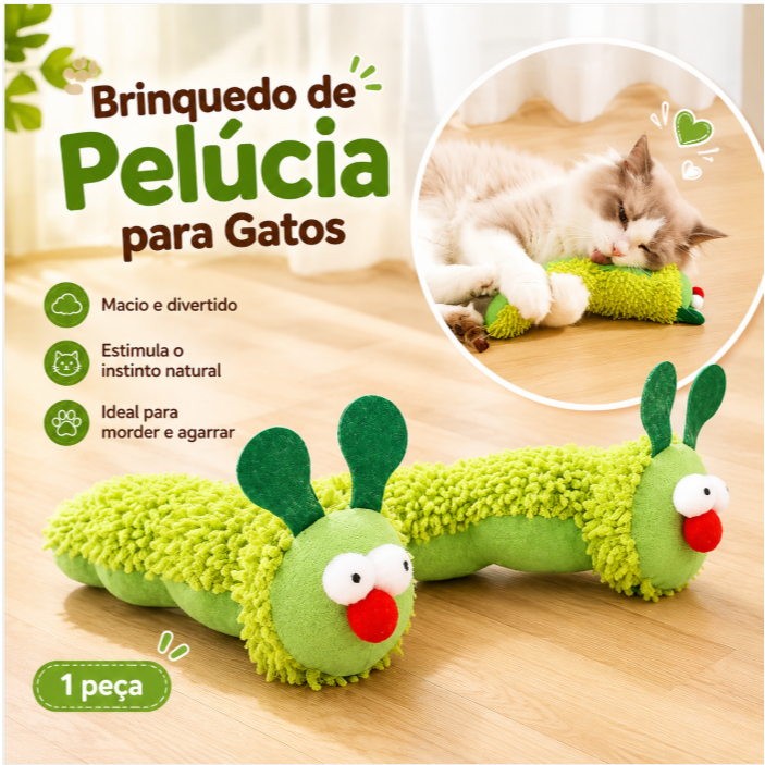 Caterpillar Pelúcia Gato Mastigar Brinquedos Catnip Molar Brinquedo Teaser Interação Boca Limpa Gatinho Acessó