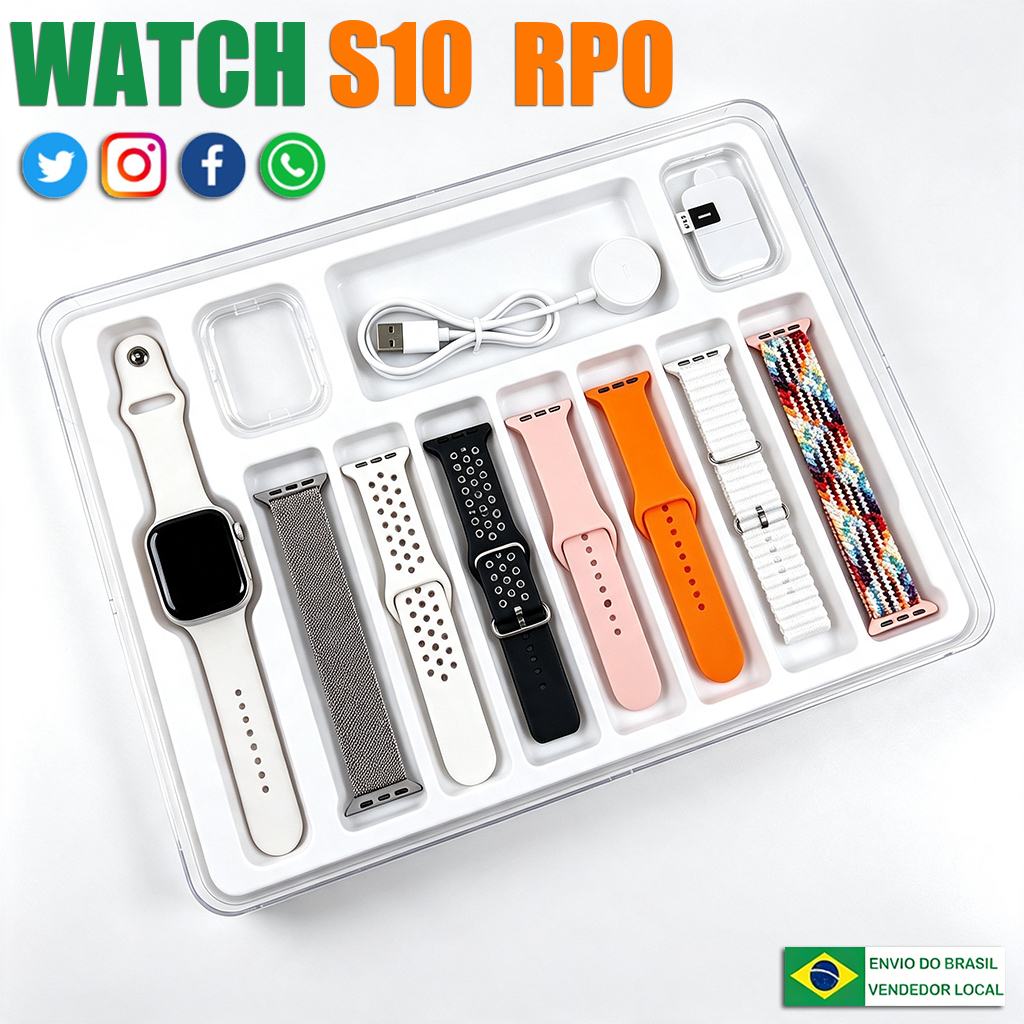 2026 novo Smartwatch S10 pro max 49mm Esportivo com Carregamento Sem Fio, Chamada Bluetooth, Calculadora e Impermeável