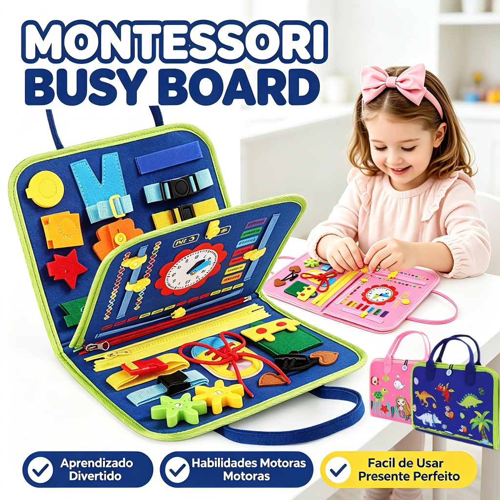 Montessori Busy Board Para Crianças-Aprendizagem Pré-Escolar Educacional Para De 1 A 6 Brinquedo Sensorial para Crianças
