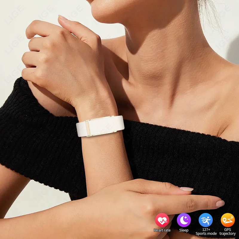 LIGE Sem Tela Relógio Inteligente Rastreador De Fitness Pulseira Monitor Freqüência Cardíaca 1ATM À Prova Dwaterproof Ág · foto 2