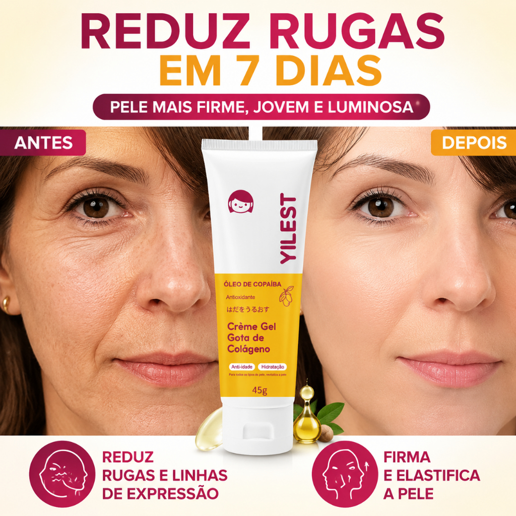 YILEST creme hidratante facial colágeno anti rugas 45ml creme rugas profundas Anti-idade antienvelhecimento
