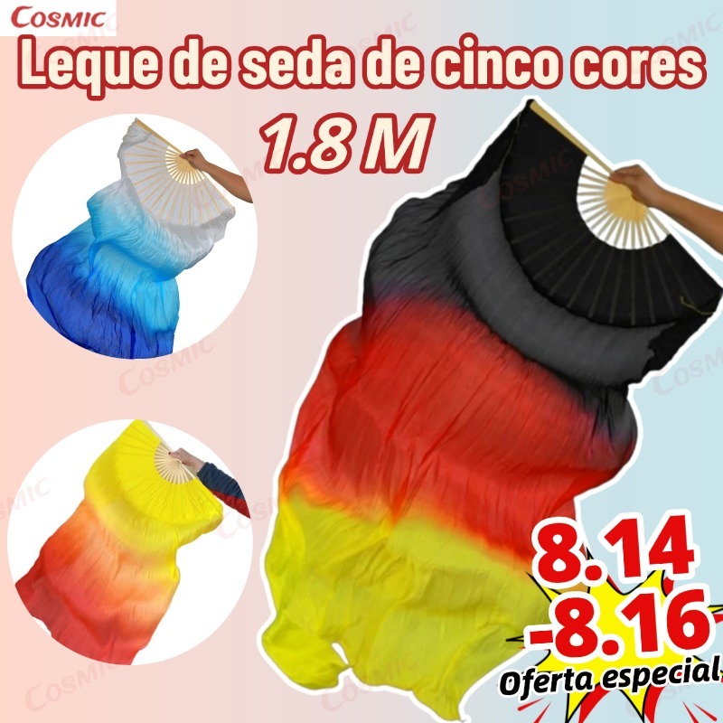 Fan Véu Leque Dança Do Ventre Cigana Poliéster 1.8M Persiana de bambu e leque de seda Material confortável