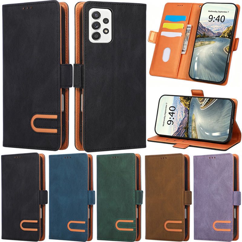 Capa De Luxo Para Samsung Galaxy A53 A33 A73 A12 A22 A32 A52S A23 A13 A72 A51 A14 A54 A34 A71 A52 A42 5G Retro Carteira 
