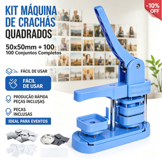 Kit Conjunto de Máquina de Botton, Broche redondo e/ou quadrado + Bottons de alfinete ou imã de geladeira