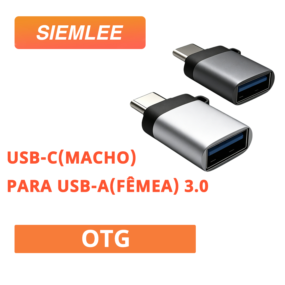 Adaptador USB Para Smartphone SIEMLEE OTG Tipo C Macho-A Fêmea SLOTG02