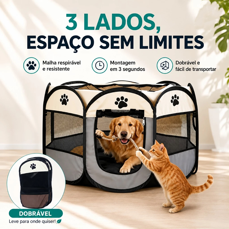 Casa dobrável octogonal para animais de estimação, grande cerca portátil para animais de estimação