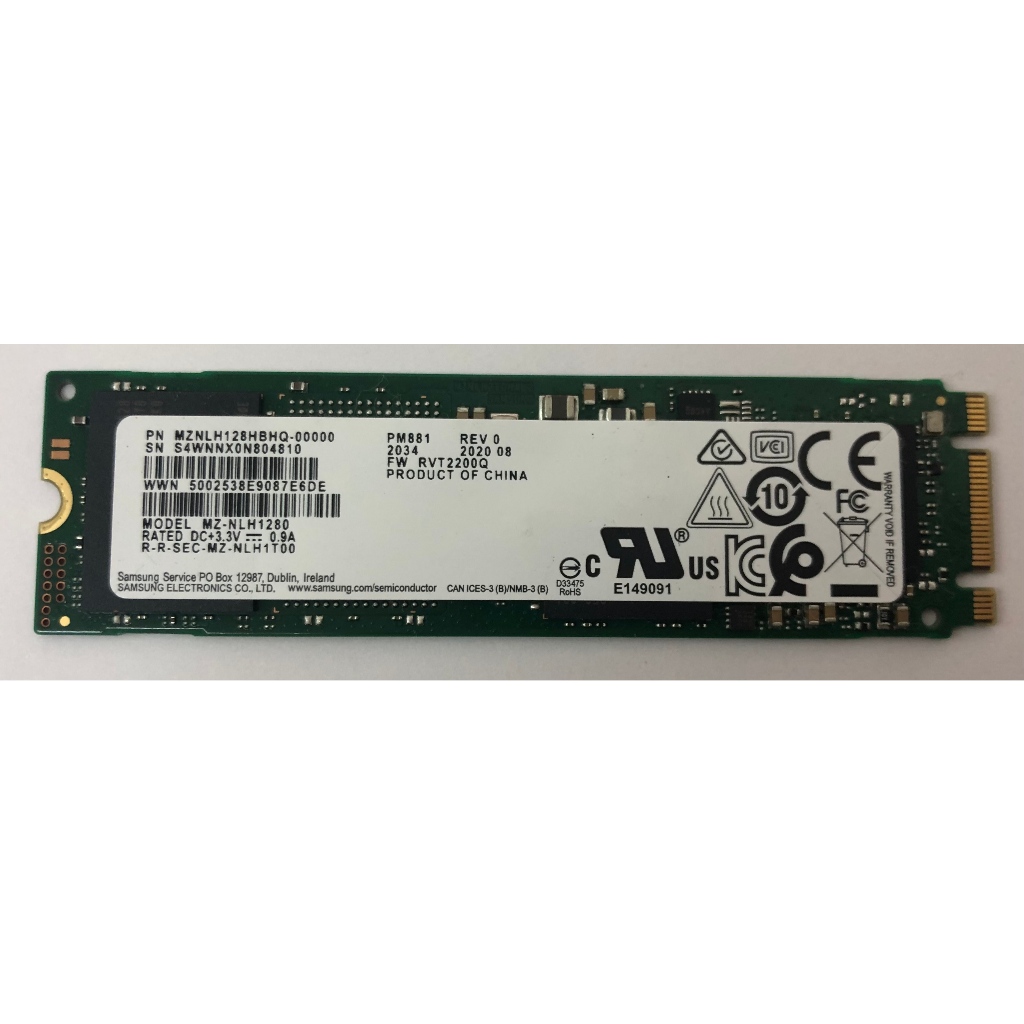 PM881 NGFF 128 GB M . 2 2280 SATA III 6/s MZ-NLH1280 Unidade De Estado Sólido Testada À Base De AHCI , Não NVMe/PCIe