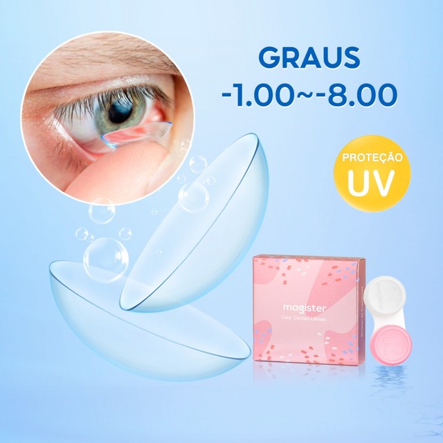 Lentes De Contato De Prescrição Para Visão Próxima (-1.00 –-8.00) Maquiagem Anual/Natural 1 Par