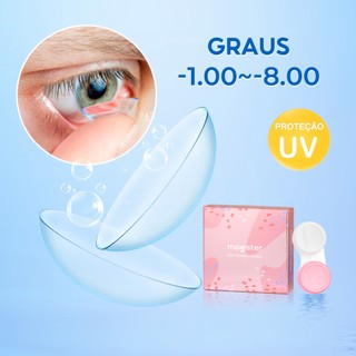Lentes De Contato De Prescrição Para Visão Próxima (-1.00 –-8.00) Maquiagem Anual/Natural 1 Par