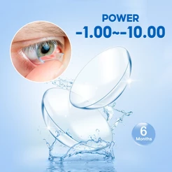 lentes de contato com grau miopia (-1.00~-8.00) 6 meses/Natural Maquiagem 1 Par