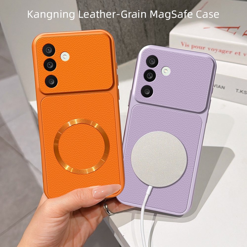 Capa De Luxo Para Samsung Galaxy A07 A08 A18 A17 A27 A37 A57 F17 M17E F70E M47 M07 4G 5G Traseira Magnética De Couro Mac