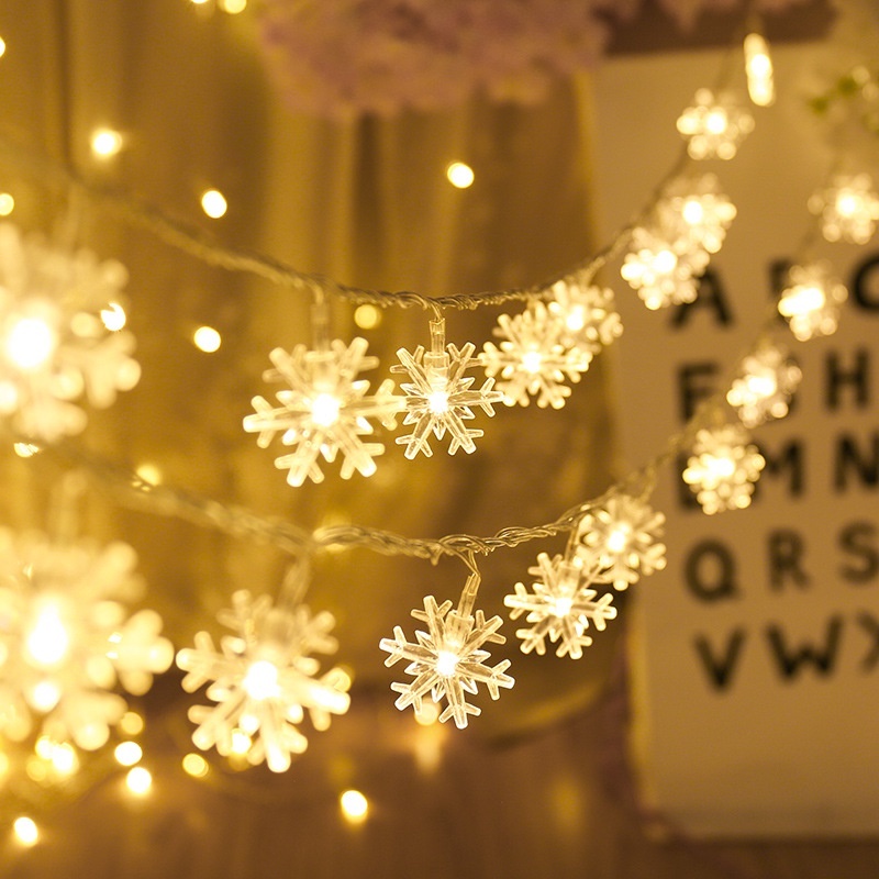 Cordão De Luzes Led Em Formato De Estrela / Floco De Neve Para Decoração De Natal / Casamento / Eventos