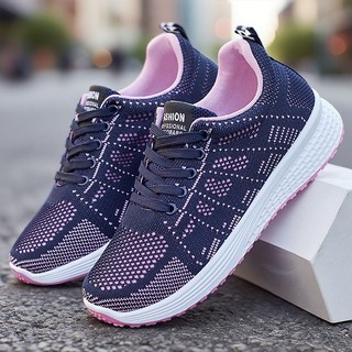Calçados Femininos , Sapatos , Esportivos Respiráveis Tecidos À Mosca Casuais Versáteis , Tênis De Corrida Com Sola Leve