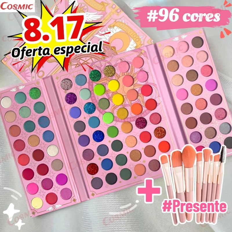 Paleta de sombras de anime Cardcaptor Sakura De Sombra De Olho Em 96 Cores Perolada/Fosca/Glitter/Longa
