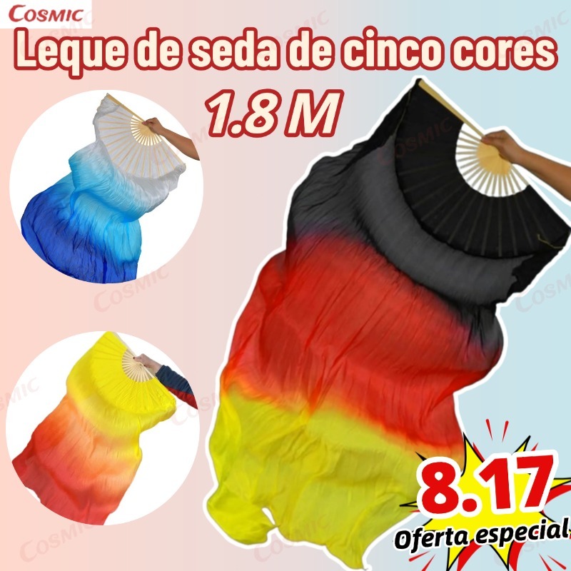 Fan Véu Leque Dança Do Ventre Cigana Poliéster 1.8M Persiana de bambu e leque de seda Material confortável