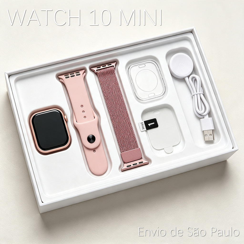 2026 Smartwatch Mini 38mm Adulto Chamada Bluetooth Monitoramento Cardíaco calculadora - Lojas brasileiras