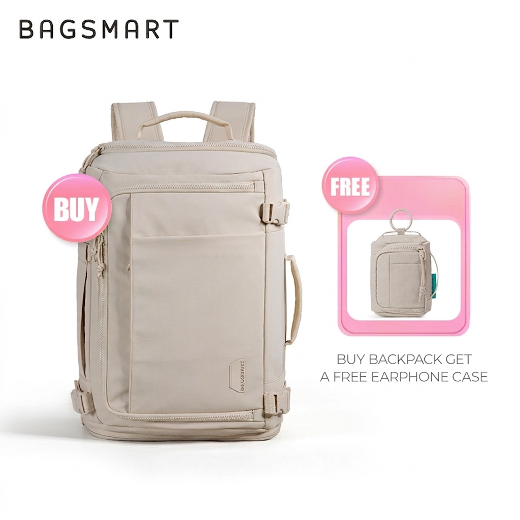 BAGSMART Blast Expandable Travel Bag Com Abertura Amplavários Bolsos Mochila Antifurto Impermeável C/ Porta Tênis