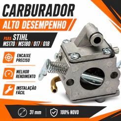 Carburador Para Motosserra Stihl 017 018 Ms170 Ms180 Carb Carburador Envio Rápido