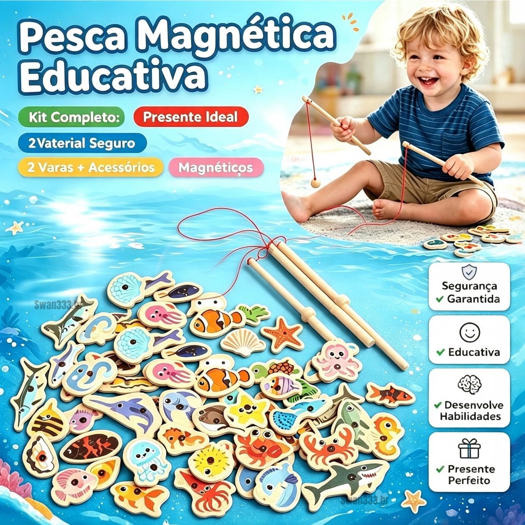 Brinquedos De Pesca Magnéticos Para Crianças De 1 A 3 Anos , Educativos Aprendizagem Precoce E Brincadeiras Entre Pais F