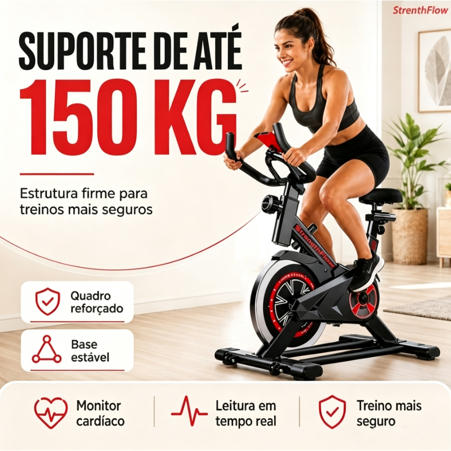 Bicicleta Bike Ergometrica Spinning Detecção De Frequência Cardíaca Academia Fitness Profissional 200kg