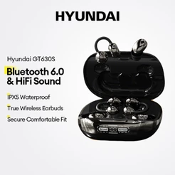 Fones De Ouvido Bluetooth HYUNDAI GT630S E Sem Fio Com 6.0 Som HiFi Mais IPX5 À Prova D'água