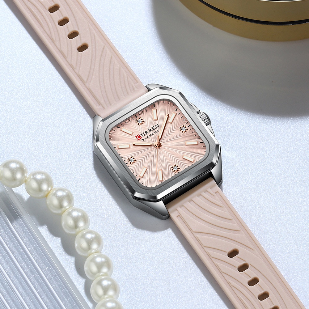 CURREN Relógio Femininomarca Original , Pulseira De Silicone Moderna , Compacto , Leve , Minimalista , Casual , Versátil