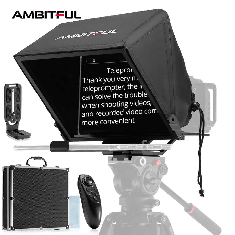 Ambitful T14 Prompter De Tela Grande Entrevista Profissional Teleprompter Dobrável Para S…