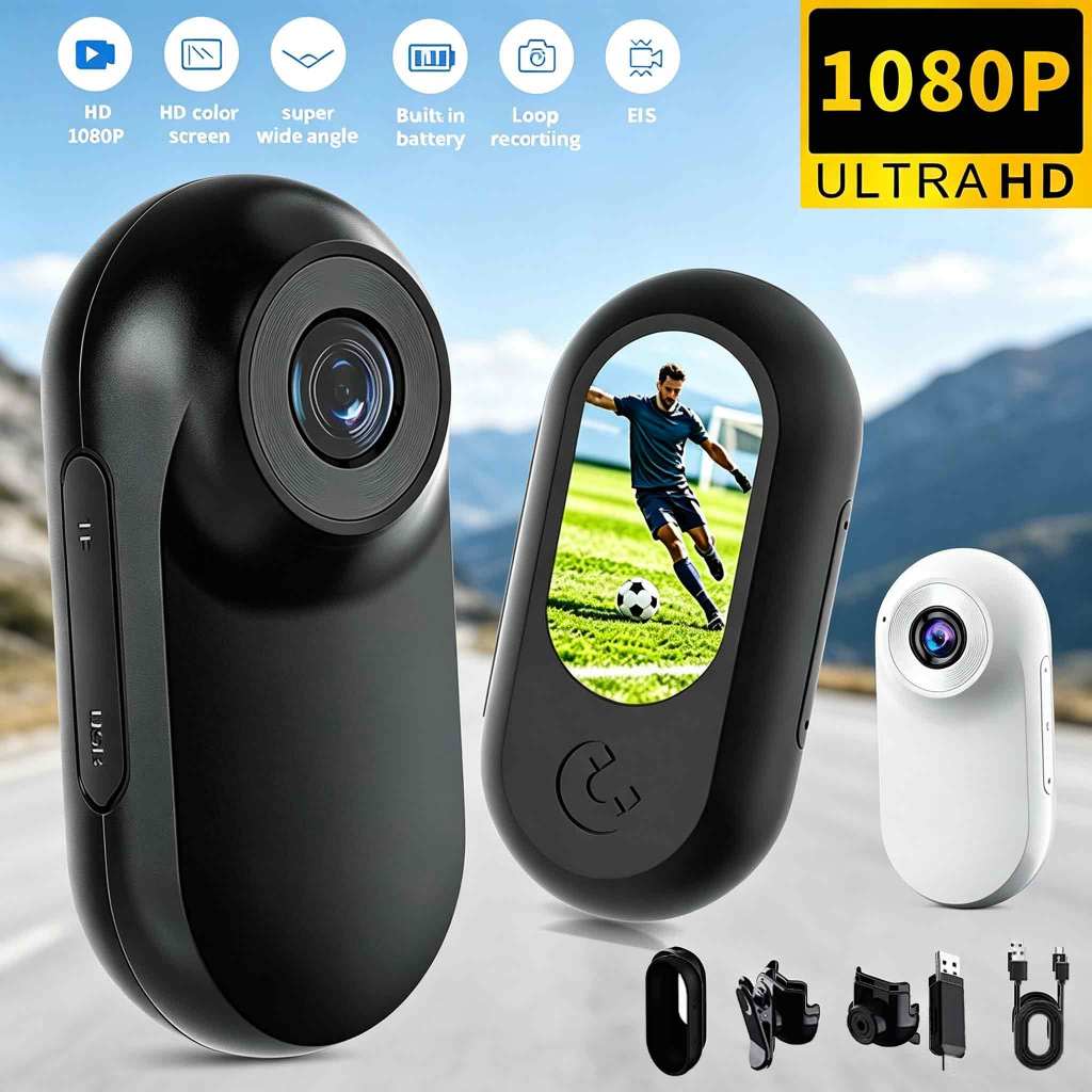 1080P Câmera De Ação Corpo Vídeo Esportes Cam Filmadora Portátil Mãos Livres Wearable Para Viajar Ciclismo Vlogging Moto