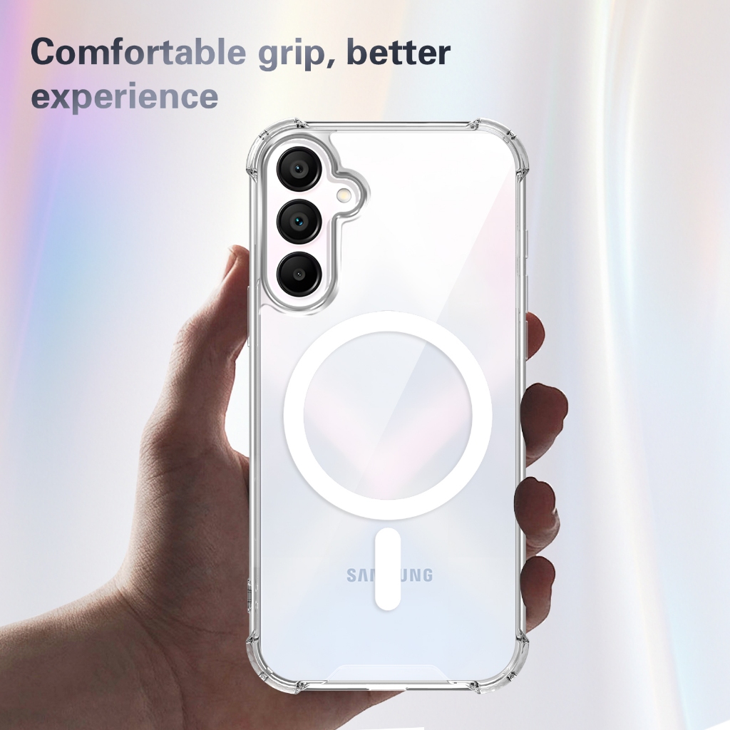 Para Samsung Galaxy A14 A15 A16 A17 A26 A06 A27 A34 A35 A36 A37 A54 A55 A56 A57 5G 4G Capa Magnética Plástico Rígido Tra