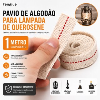Fengjue 1M Pavio Para Lâmpada De Querosene De Algodão Plano Óleo BR