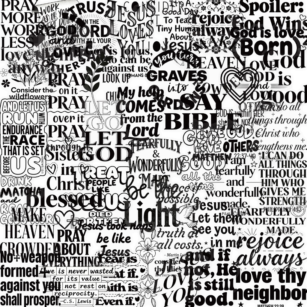 50pcs PET Preto E Branco Texto Motivacional graffiti Adesivos Para Decorar Garrafas De Água , Paredes , Janelas De Vidro