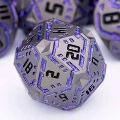 Conjunto De Dados dnd De Metal Purple Stripe D20 D Dungeons and Dragons Pathfinder Jogo De Dramatização De Mesa Poliédic