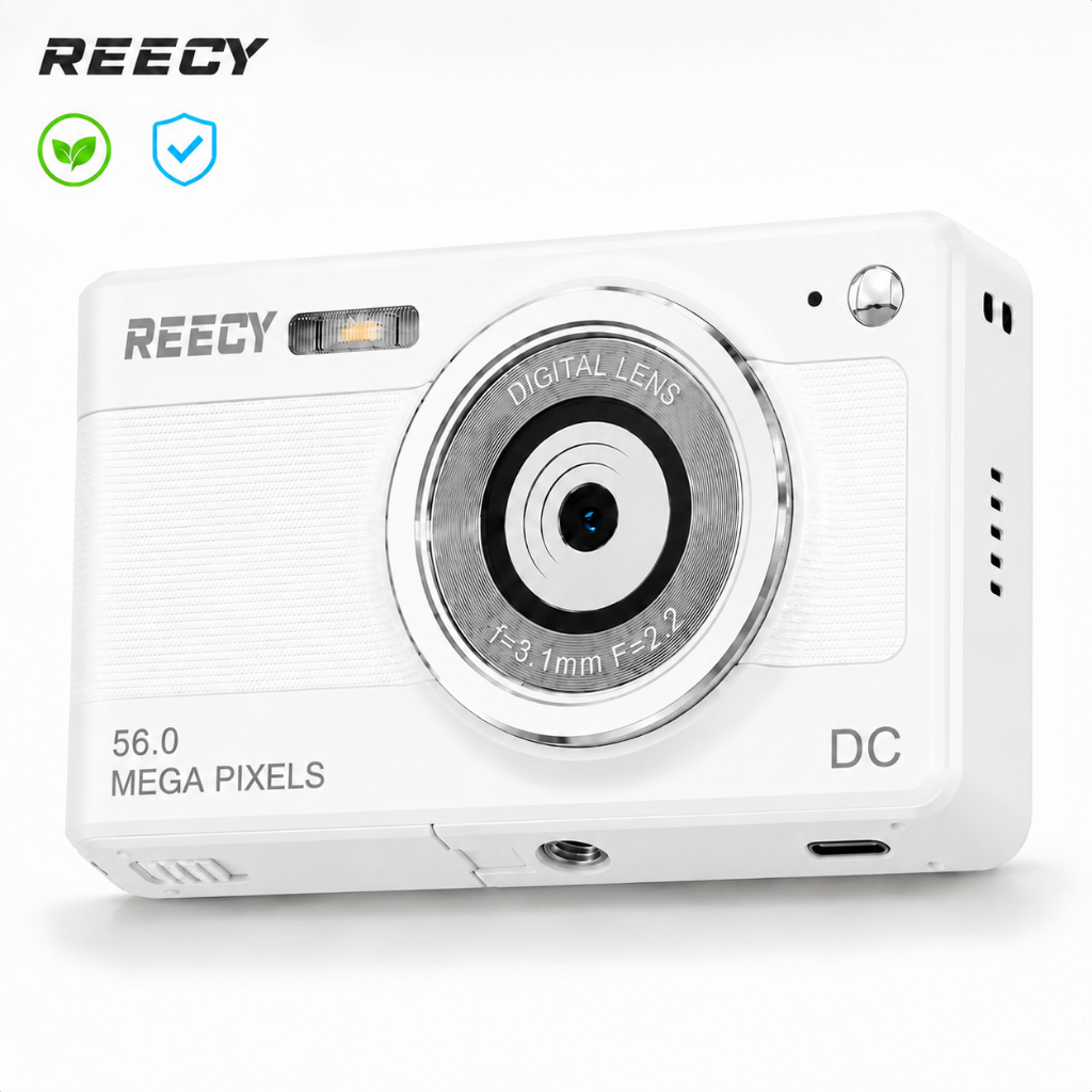 Câmera Digital CCD 1080P 56MP com Cartão 32GB, Foco Automático, Zoom 16X, Tela 2,88” e Bateria 1000mAh