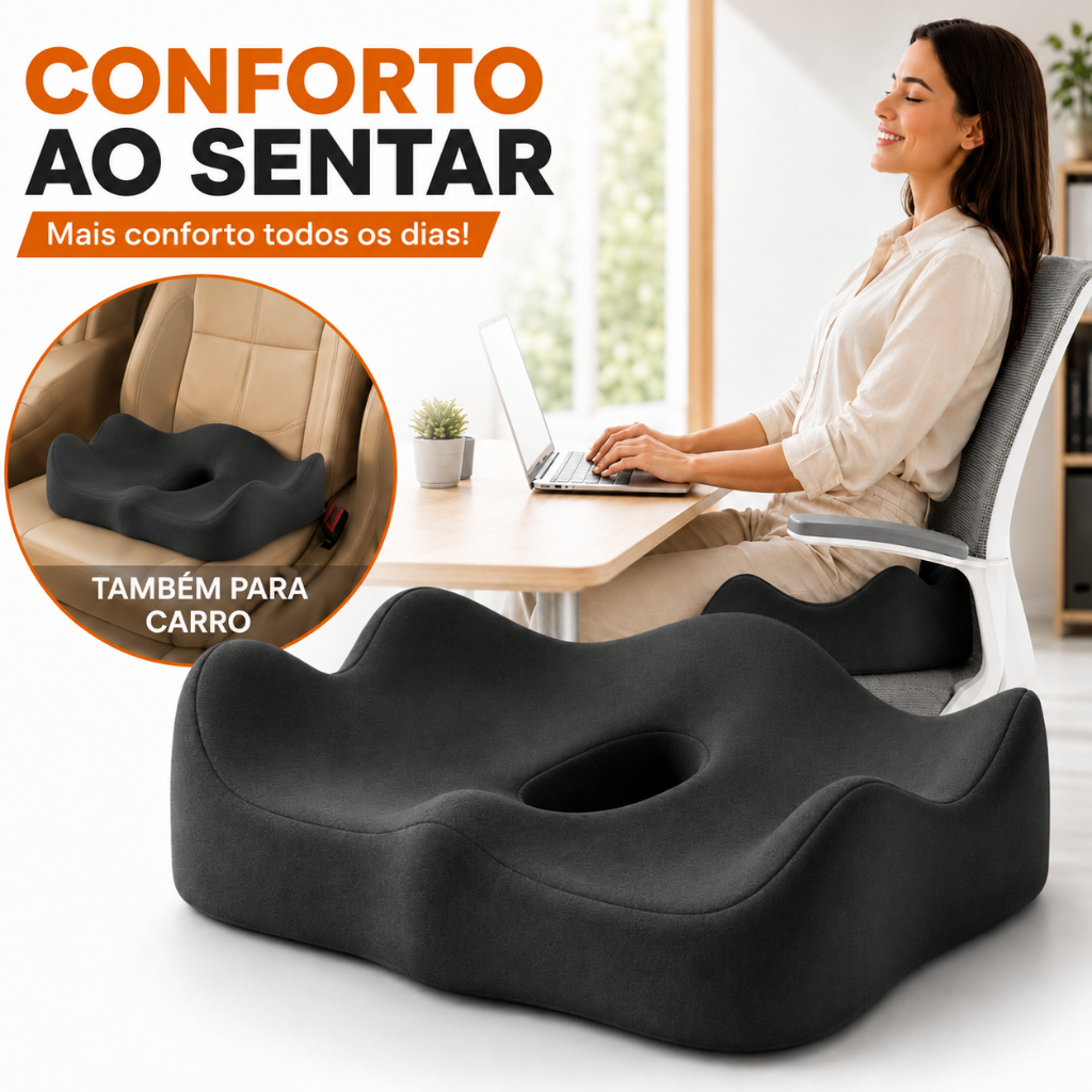 almofada ergonômica espuma de memória assento ortopédico para cadeira escritório alívio dor cóccix hemorroidas