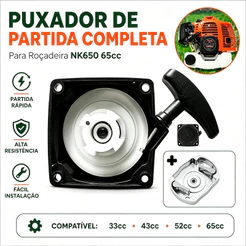 Puxador de Partida Completa para Roçadeira Nakasaki NK650 65cc com Arrastador