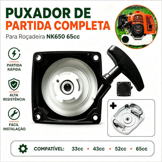 Puxador de Partida Completa para Roçadeira Nakasaki NK650 65cc com Arrastador