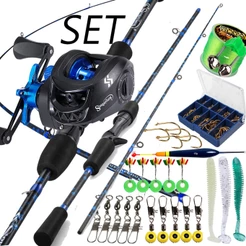 Sougayilang 1.8M Conjunto Completo De Vara De Pesca De Fundição De Carbono Sólido 7-15LB 7.2 : 1 Arrasto Máximo 15kg
