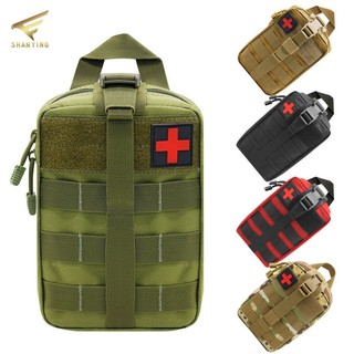 Bolsa Tática Kit de Primeiros Socorros MOLLE Nylon 600D para Cinto Colete Mochila Carro Trilha Camping Vazia