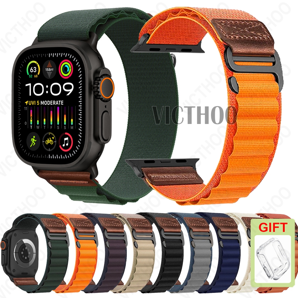 Pulseira Esportiva De Nylon Respirável Para iWatch Série 11/10/9/8/7/6/5/4/3/SE Ultra 2 49mm 46mm 44mm 45mm 41 42 40 38
