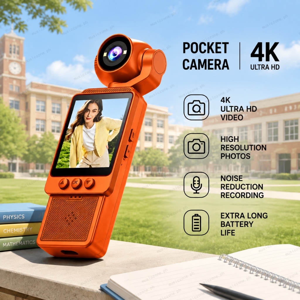 Gravador De Vídeo 4K Com Câmera De Bolso Portátil , Lente De Rotação De 270 Graus , Filmadora Pequena Para Caminhadas E 