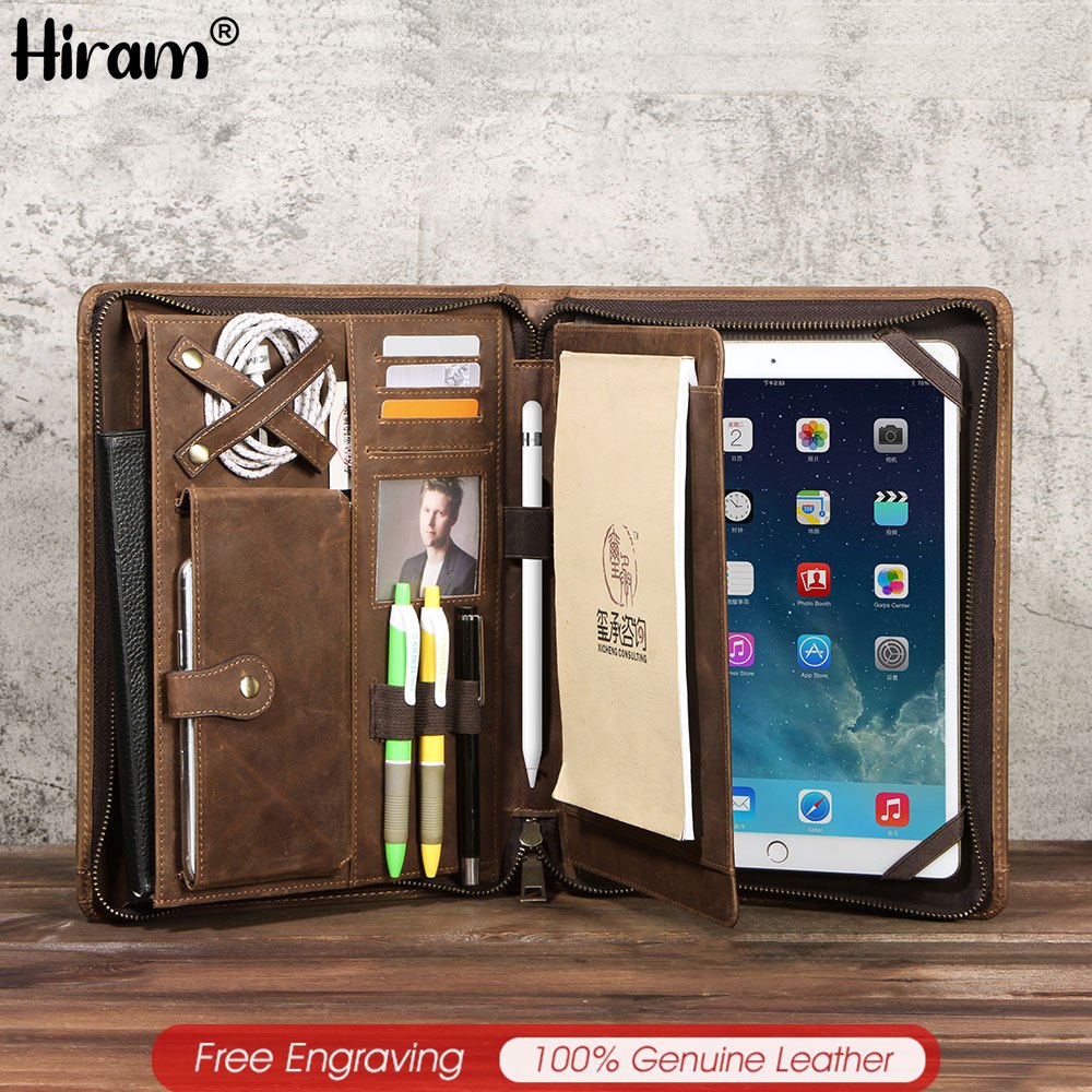 Hiram Capa De Couro De Grão Integral A5 Para ipad Air 5 4 3 10.5 Pro 11 Funda Ca