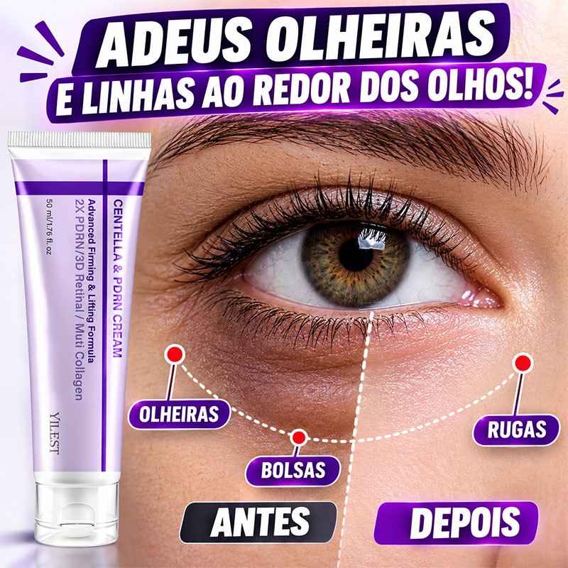 YILEST PDRN Creme para os olhos Centella Asiática 50ml anti rugas Anti olheiras Firmeza da pele bolsas sob os olhos