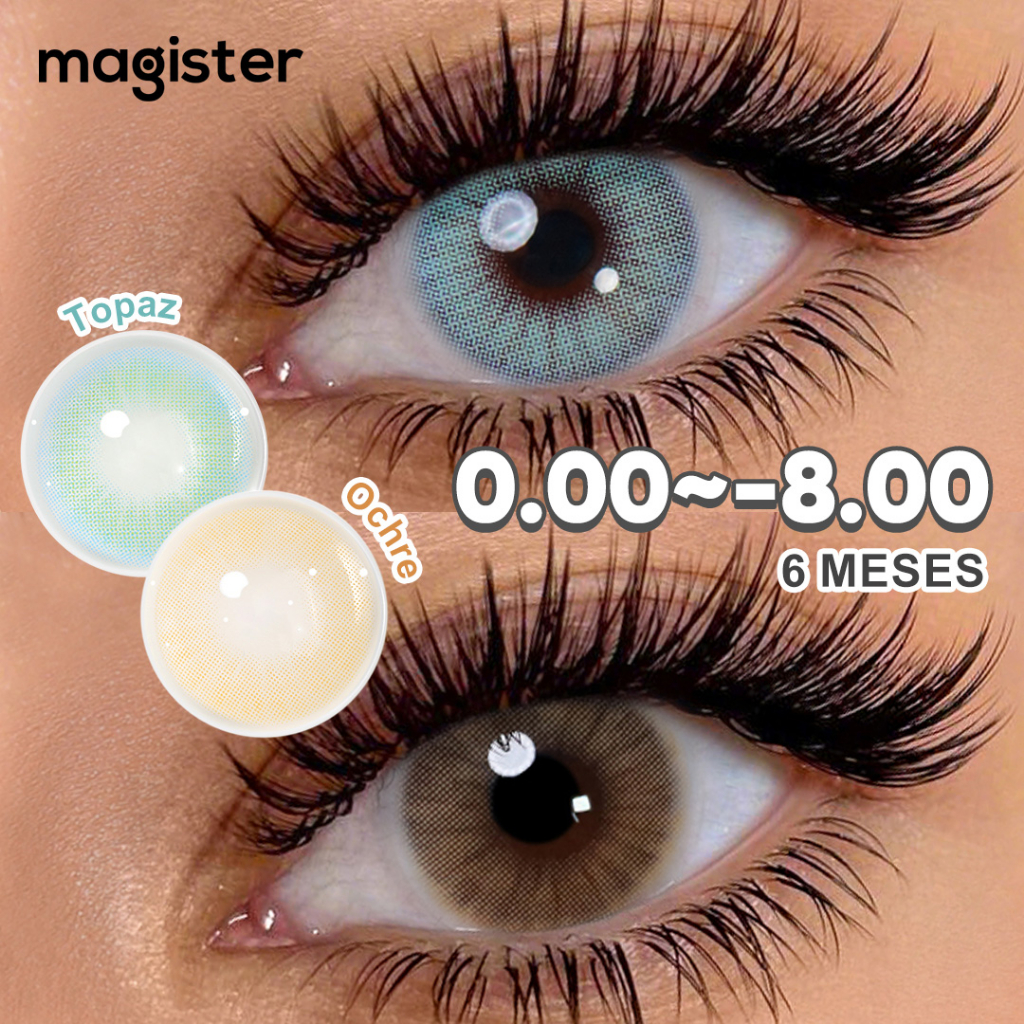 [Miopia 0.00~-8.00] Lentes De Contato Coloridas Com Grau Série Queen Natural 14mm 1 Par 6 Meses
