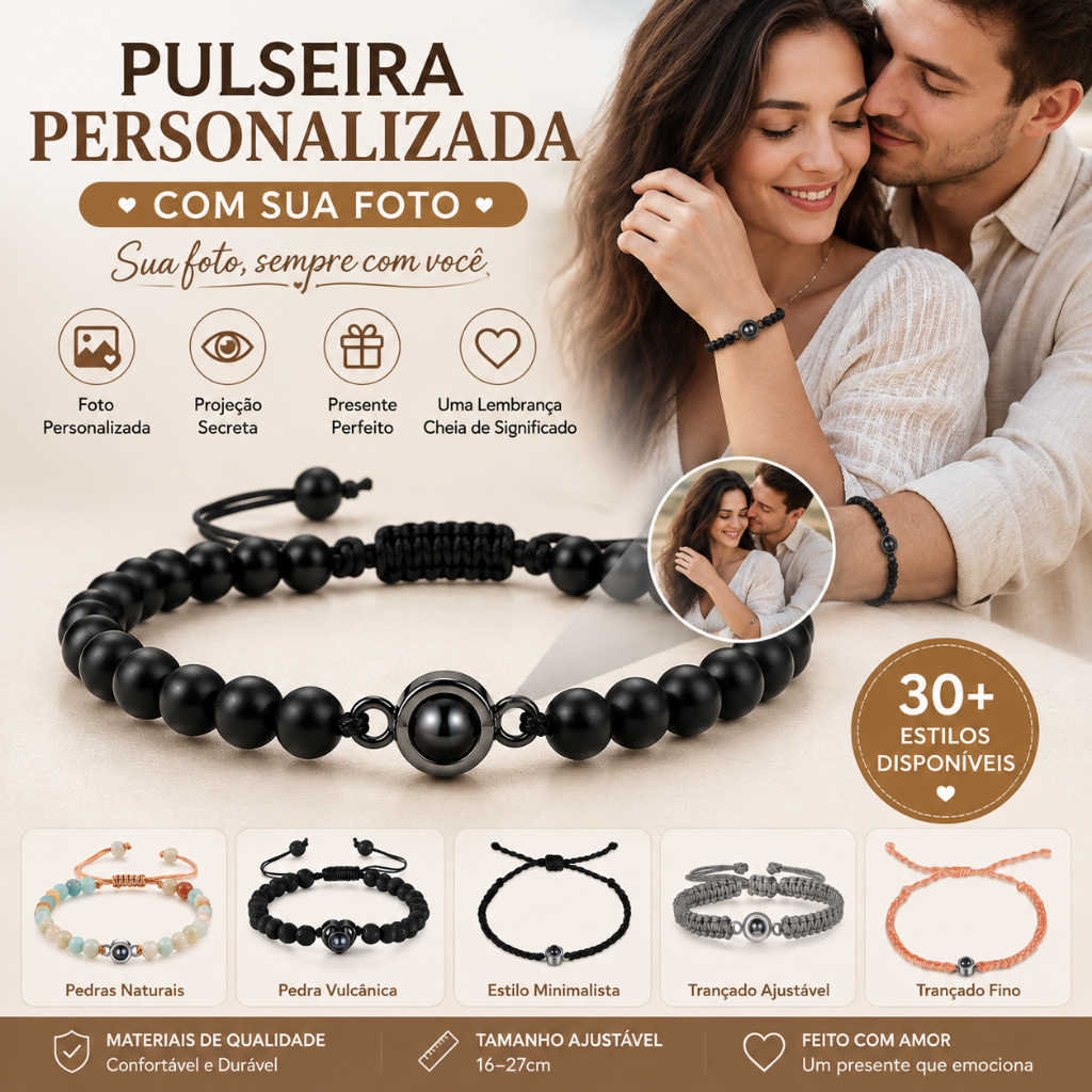 Pulseira De Projeção Personalizada Gravada Gratuita Para Homens E Casais Com Memória Fotográfica Ajustável Projetor Pres