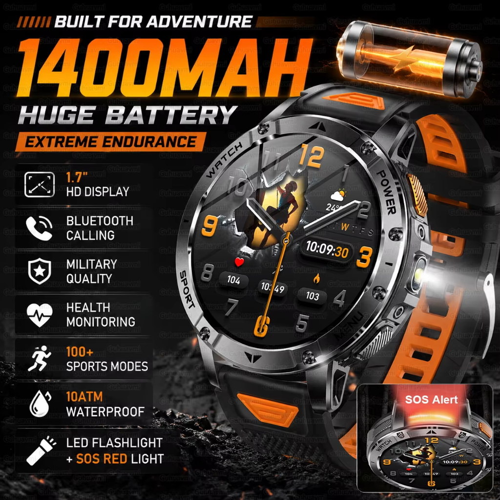 2026 Novo Militar Ao Ar Livre Smartwatch Relógio Inteligente Masculino 10ATM À Prova Dwaterproof Água Mergulho Monitor D